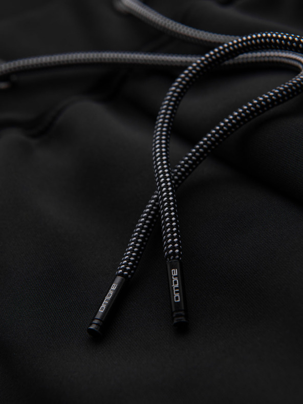 Ombre Clothing Muške trenirke s kontrastnim rubom - crne