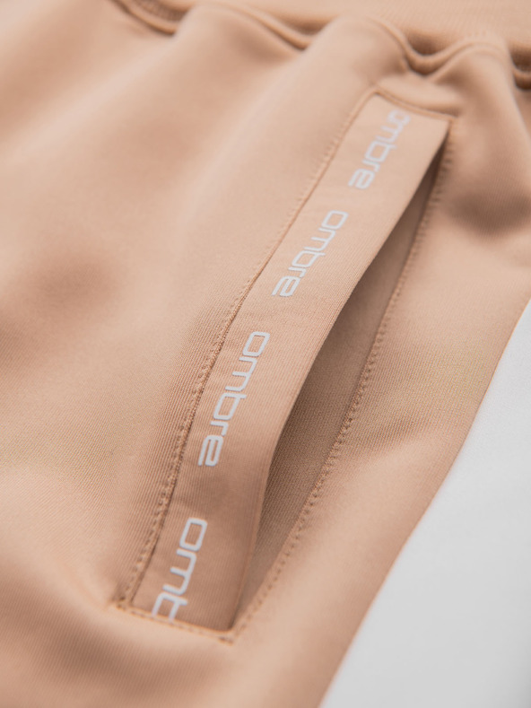 Ombre Clothing Muške jogger trenirke s kontrastnim prugama - bež