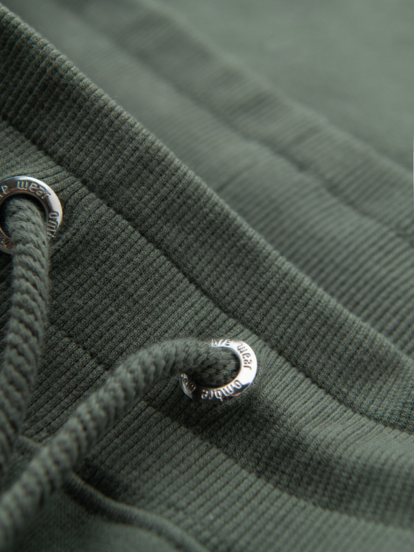 Ombre Clothing Muške trenirke s rubom i žičanim nogavicama - maslinaste