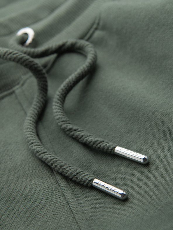 Ombre Clothing Muške trenirke s rubom i žičanim nogavicama - maslinaste