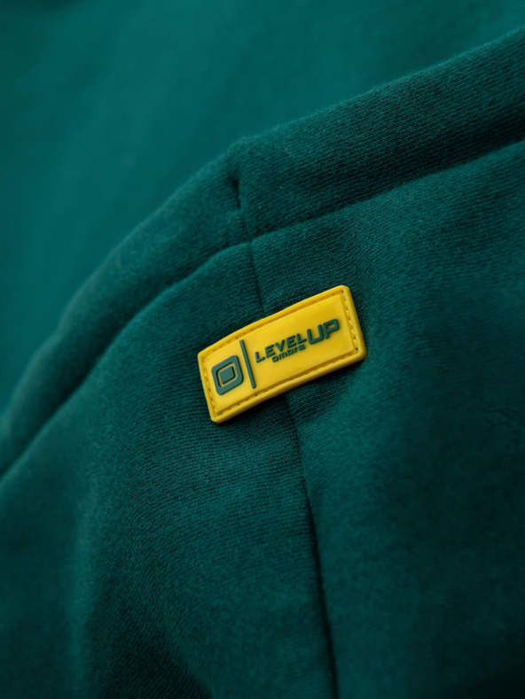 Ombre Clothing Uniseks dukserica s džepovima i kapuljačom - tamnozelena