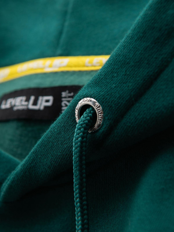 Ombre Clothing Uniseks dukserica s džepovima i kapuljačom - tamnozelena