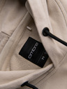 Ombre Clothing Muška pamučna dukserica s kapuljačom i kontrastnim elementima - bež