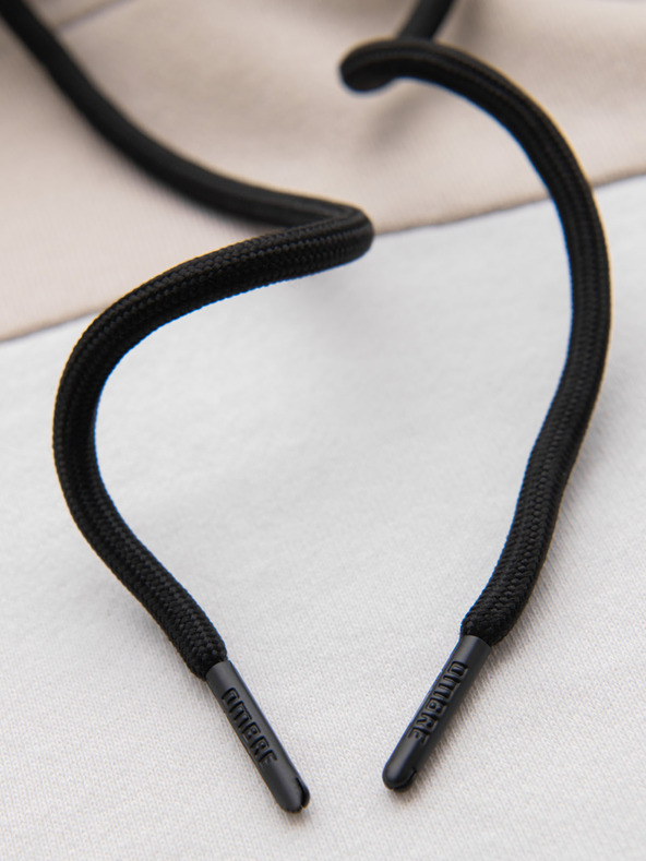 Ombre Clothing Muška pamučna dukserica s kapuljačom i kontrastnim elementima - bež