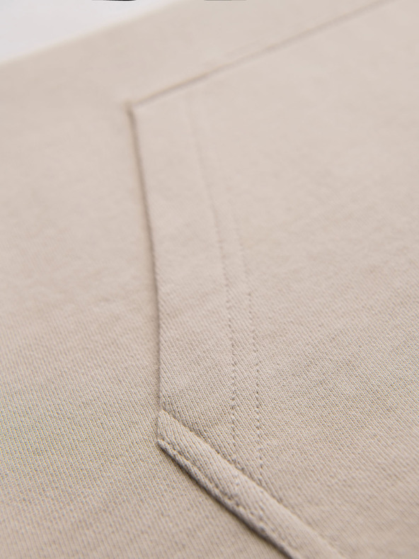 Ombre Clothing Muška pamučna dukserica s kapuljačom i kontrastnim elementima - bež