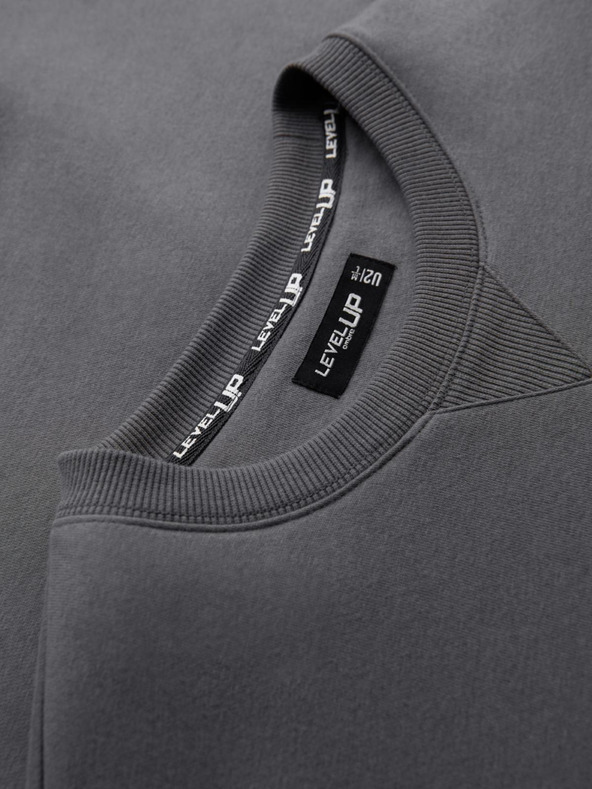 Ombre Clothing Uniseks klasična dukserica s okruglim izrezom - siva