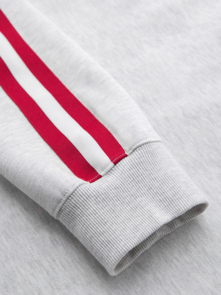 Ombre Clothing Muška dukserica s visokim ovratnikom i prugama - siva melange