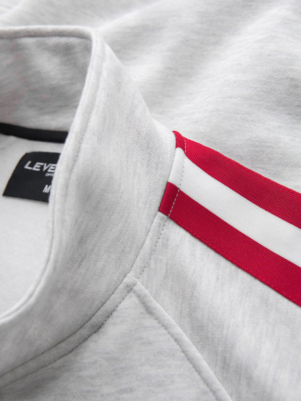 Ombre Clothing Muška dukserica s visokim ovratnikom i prugama - siva melange