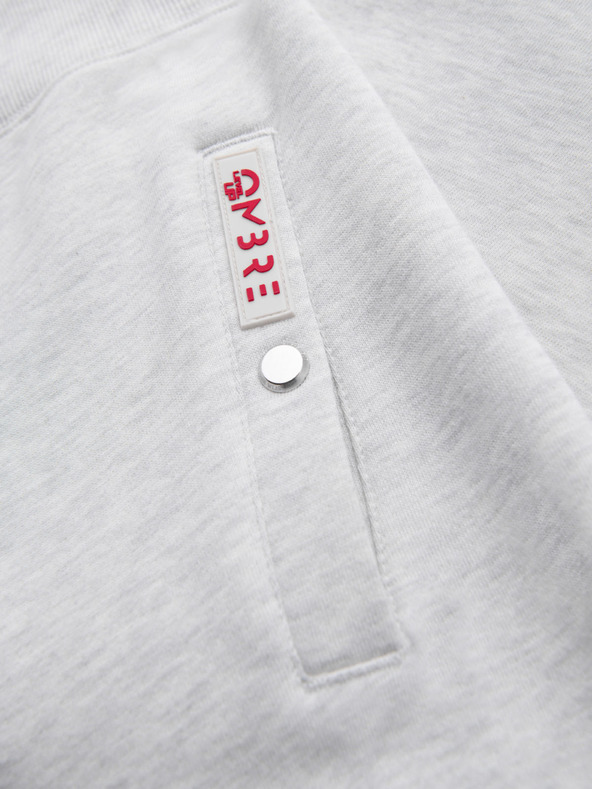 Ombre Clothing Muška dukserica s visokim ovratnikom i prugama - siva melange