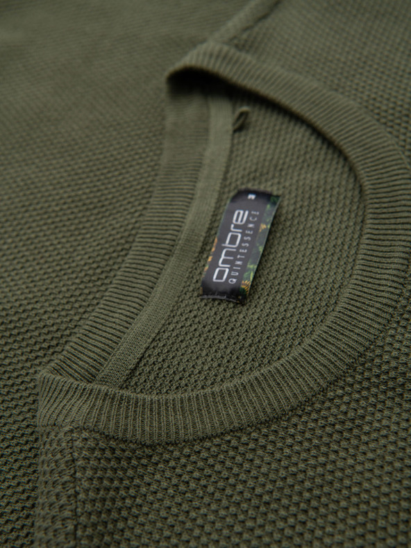 Ombre Clothing Khaki pamučna majica s finim teksturom