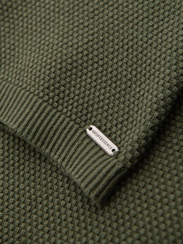 Ombre Clothing Khaki pamučna majica s finim teksturom