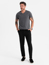 Ombre Clothing Muška klasična pamučna majica BASIC s V-izrezom - grafitna