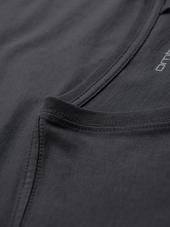 Ombre Clothing Muška klasična pamučna majica BASIC s V-izrezom - grafitna