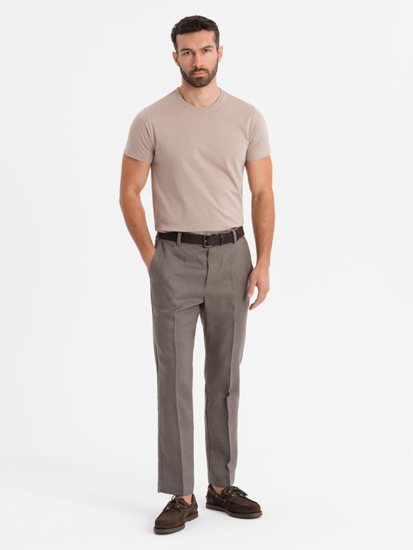 Ombre Clothing Muška klasična pamučna majica BASIC - pijesak