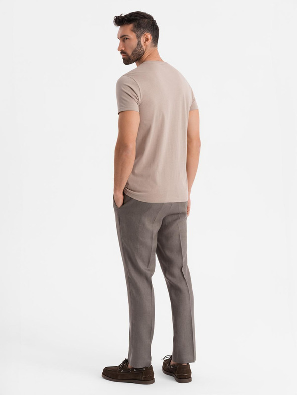 Ombre Clothing Muška klasična pamučna majica BASIC - pijesak