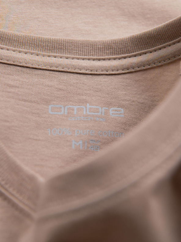 Ombre Clothing Muška klasična pamučna majica BASIC - pijesak