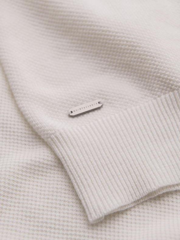 Ombre Clothing Muška pamučna polo majica od strukturirane pletenine - bijela