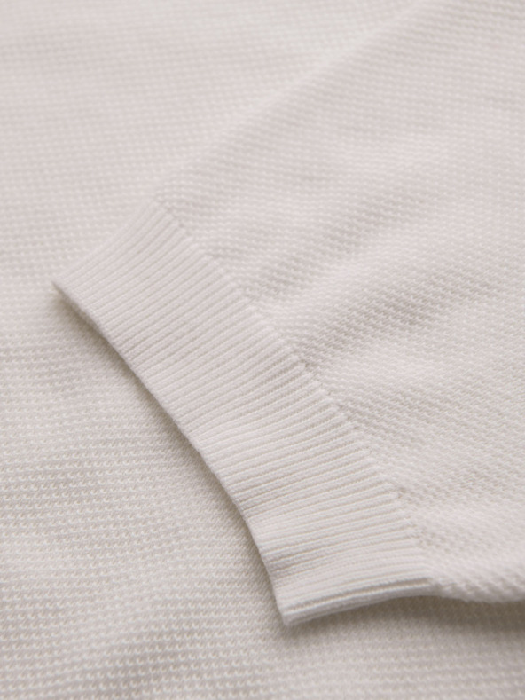 Ombre Clothing Muška pamučna polo majica od strukturirane pletenine - bijela