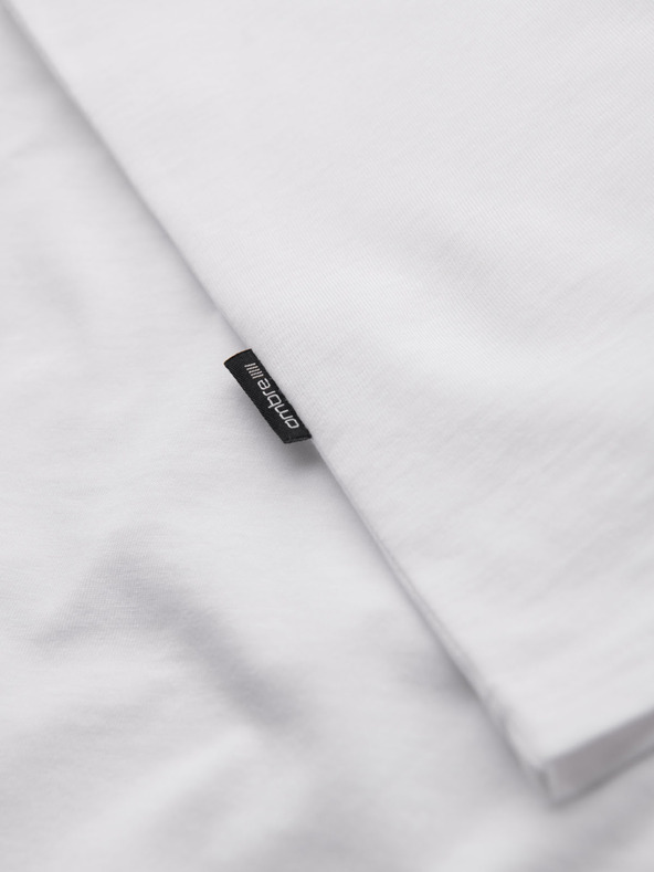 Ombre Clothing Muška klasična pamučna majica BASIC s izrezom - bijela