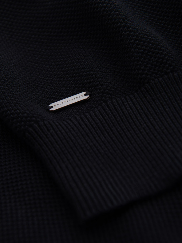 Ombre Clothing Muška pamučna polo majica od strukturirane pletenine - crna