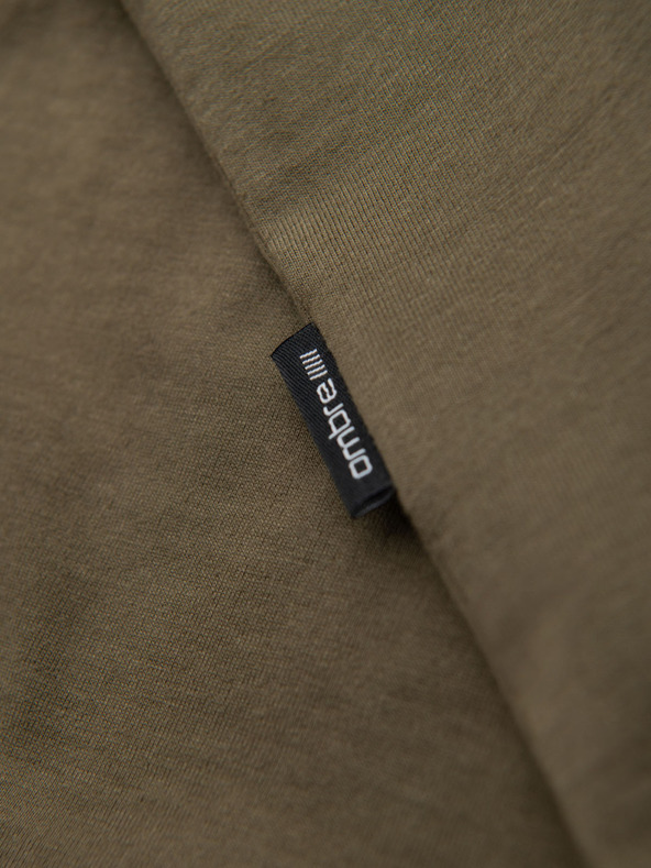 Ombre Clothing Muška klasična pamučna majica BASIC s V-izrezom - tamno maslinasto zelena