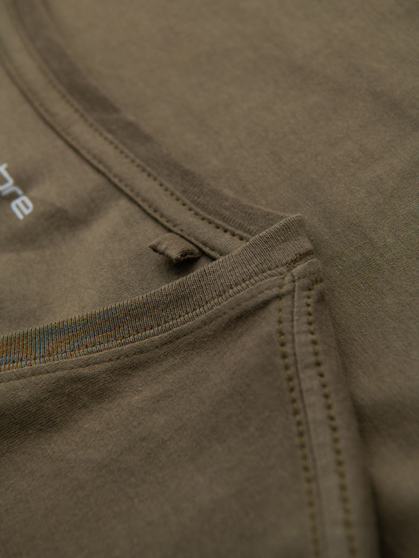 Ombre Clothing Muška klasična pamučna majica BASIC s V-izrezom - tamno maslinasto zelena