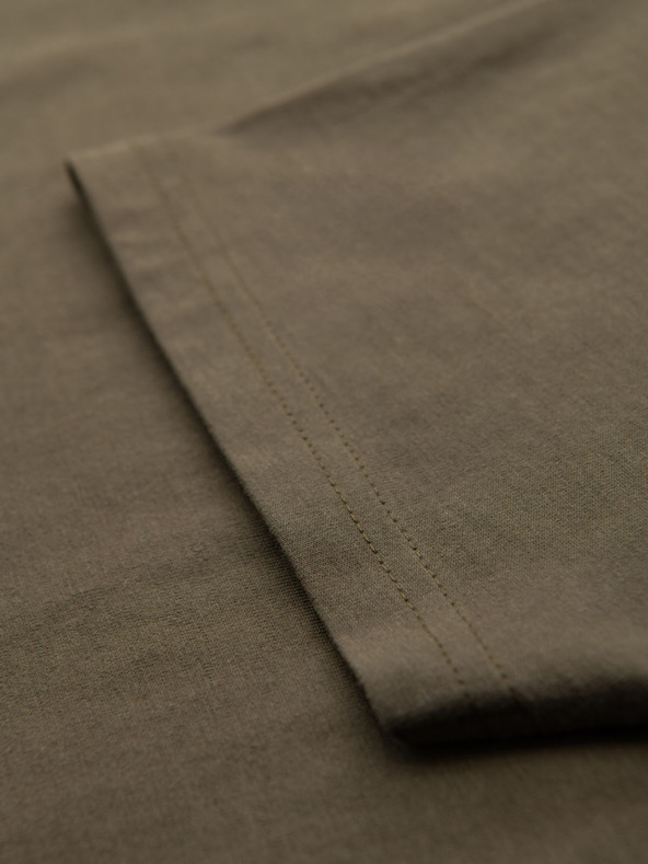 Ombre Clothing Muška klasična pamučna majica BASIC s V-izrezom - tamno maslinasto zelena