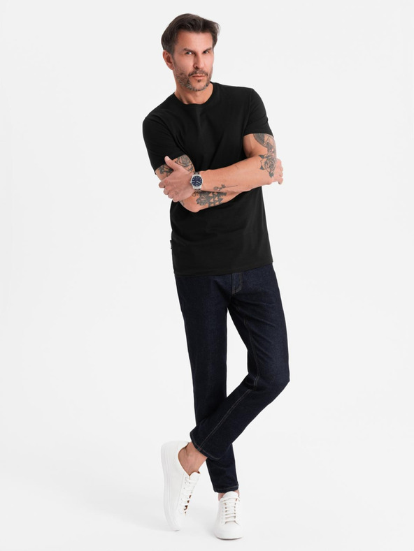 Ombre Clothing Muška klasična pamučna majica BASIC - crna