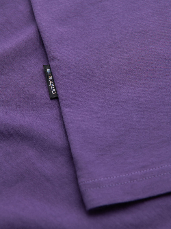 Ombre Clothing Muška klasična pamučna majica BASIC - ljubičasta