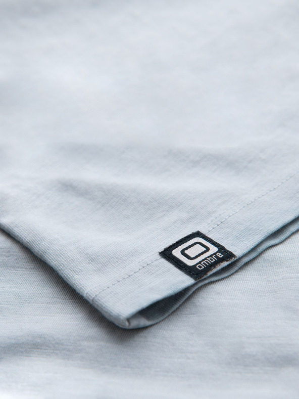 Ombre Clothing Muška pamučna majica s V-izrezom i opranim efektom - siva