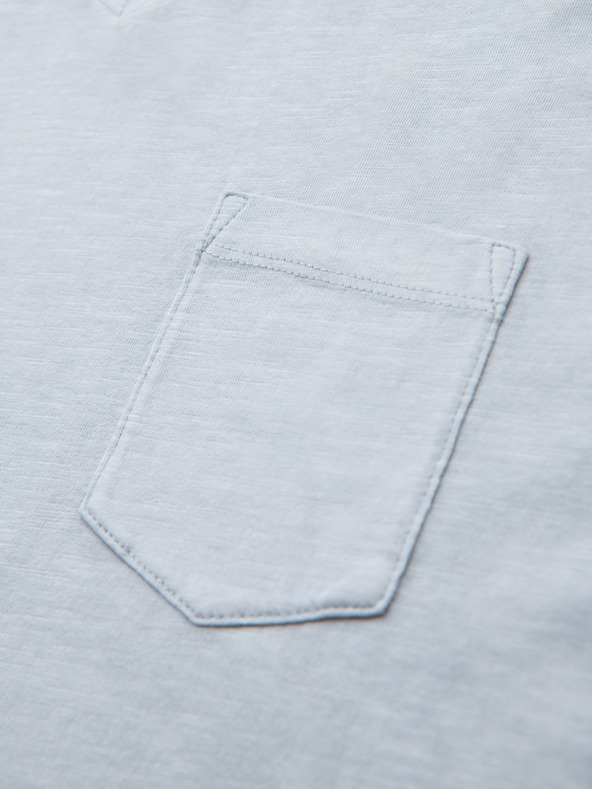 Ombre Clothing Muška pamučna majica s V-izrezom i opranim efektom - siva