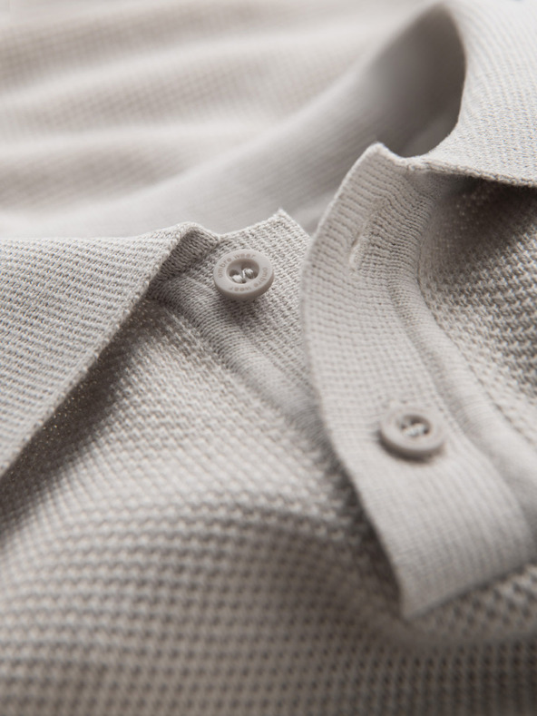 Ombre Clothing Muška pamučna polo majica od strukturirane pletenine - bež