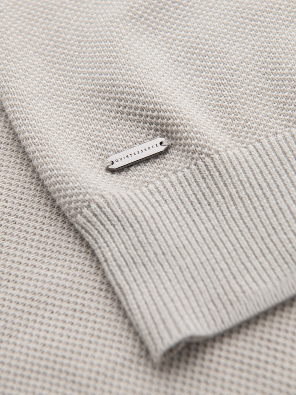 Ombre Clothing Muška pamučna polo majica od strukturirane pletenine - bež