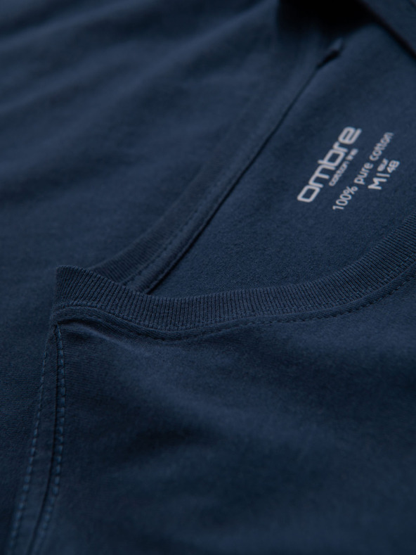 Ombre Clothing Muška klasična pamučna majica BASIC - tamno plava