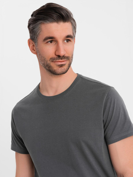 Ombre Clothing Muška klasična pamučna majica BASIC - siva