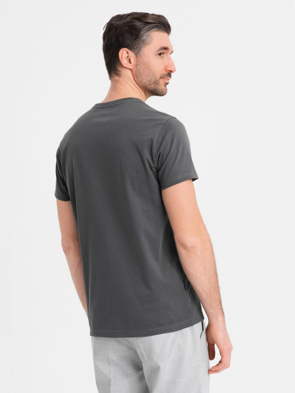 Ombre Clothing Muška klasična pamučna majica BASIC - siva