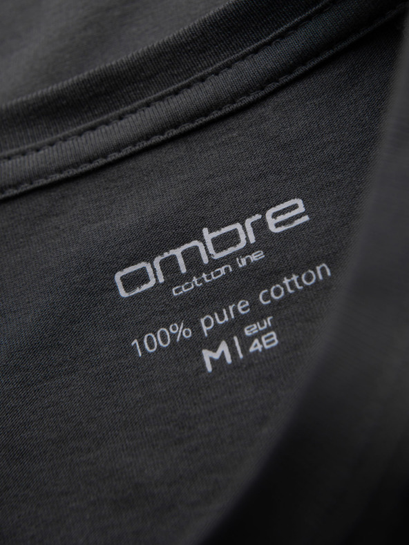 Ombre Clothing Muška klasična pamučna majica BASIC - siva