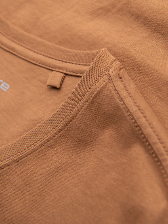 Ombre Clothing Muška klasična pamučna majica BASIC s V-izrezom - smeđa