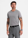 Ombre Clothing Muška klasična pamučna majica BASIC - siva