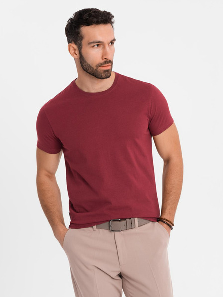 Ombre Clothing Muška klasična pamučna majica BASIC - bordo
