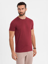Ombre Clothing Muška klasična pamučna majica BASIC - bordo