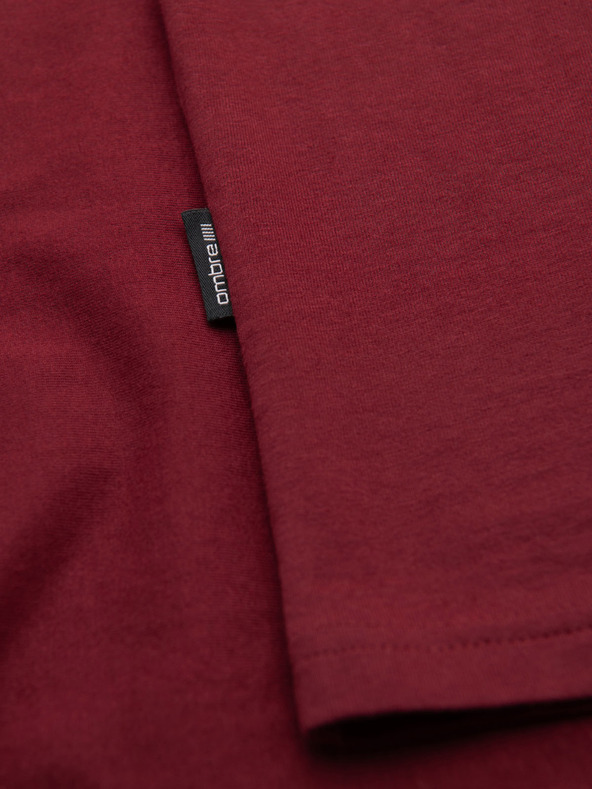 Ombre Clothing Muška klasična pamučna majica BASIC - bordo