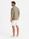 Ombre Clothing Muška pamučna majica LOOSE FIT s okruglim izrezom - khaki