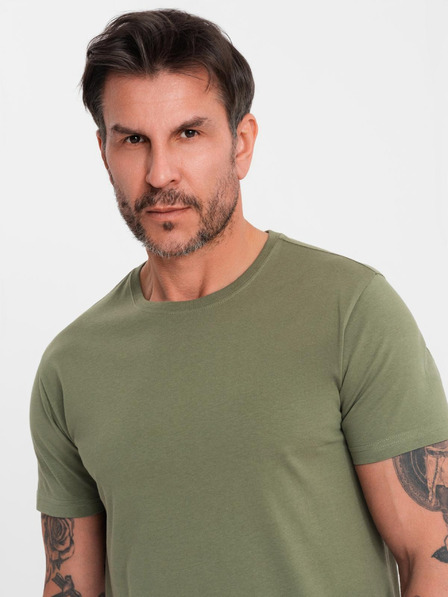 Ombre Clothing Muška klasična pamučna majica BASIC - khaki