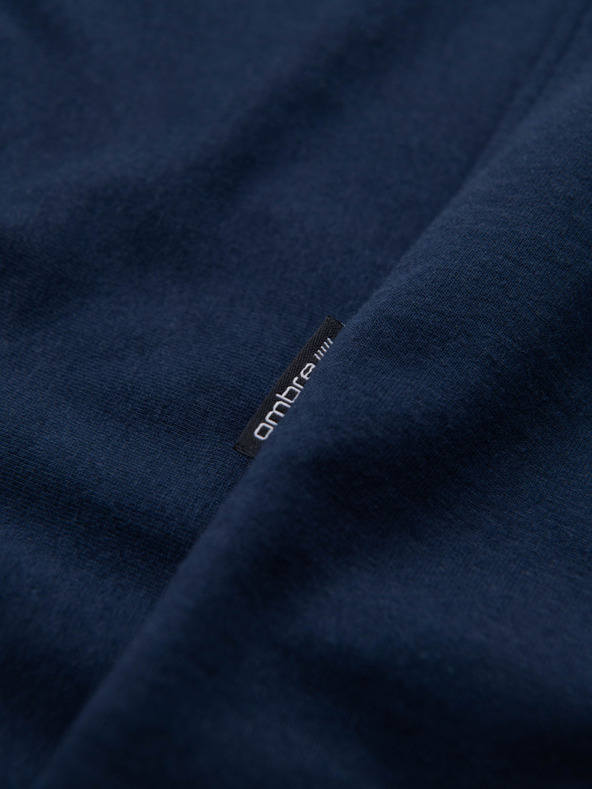 Ombre Clothing Muška klasična pamučna majica BASIC s V-izrezom - tamno plava