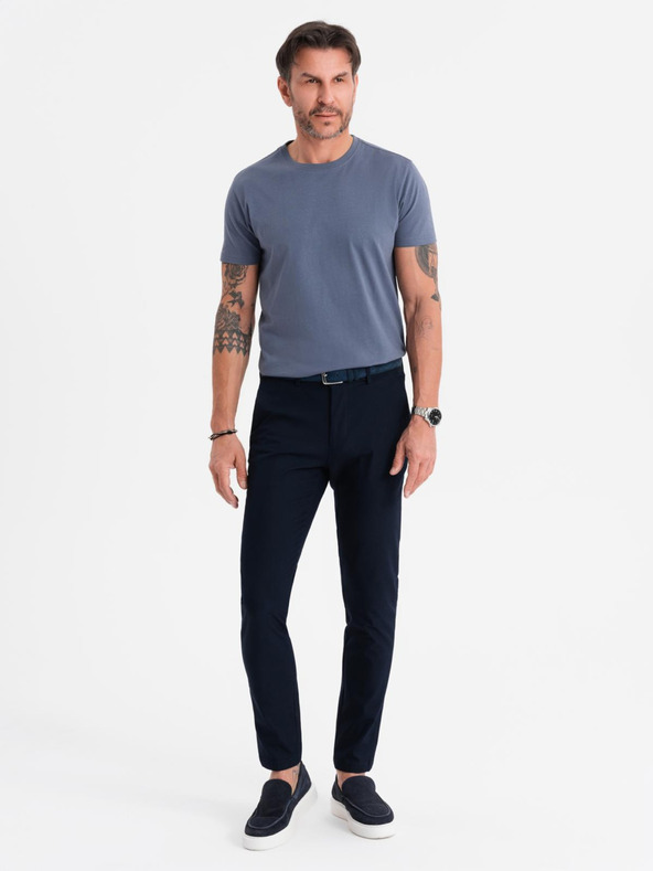 Ombre Clothing Muška klasična pamučna majica BASIC - plava traper