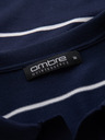 Ombre Clothing Muška polo majica s dugim rukavima i vodoravnim prugama od viskozе - tamno plava i bijela