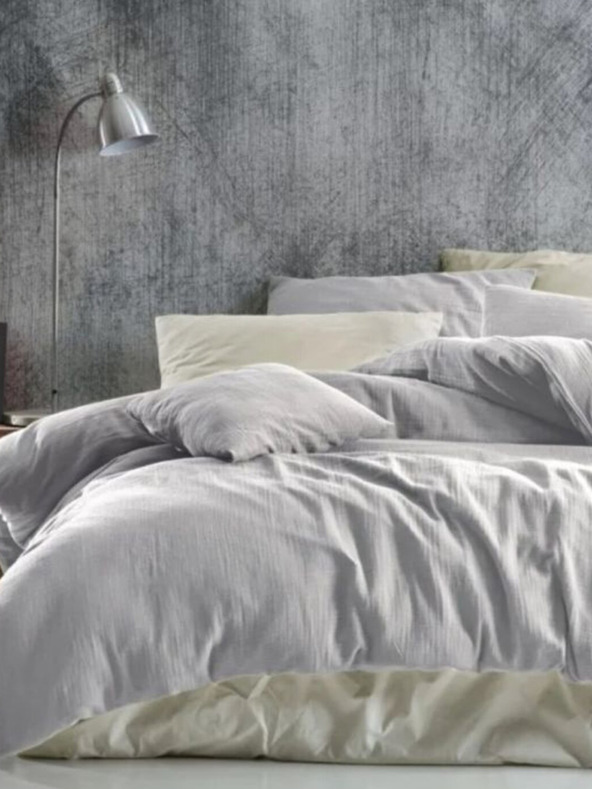 Kvalitex Produženi muselinski komplet posteljine 140x220, 70x90cm svijetlosivi Kvalitex