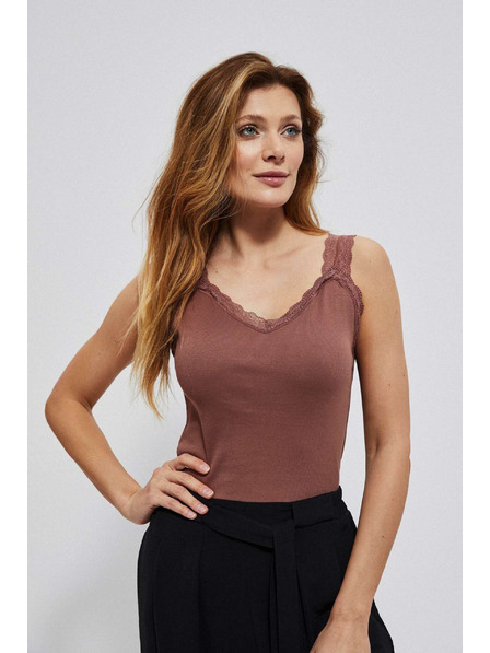 Moodo Pamučni top s čipkom