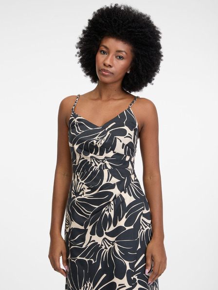 Orsay Crna ženska kratka haljina s uzorkom ORSAY